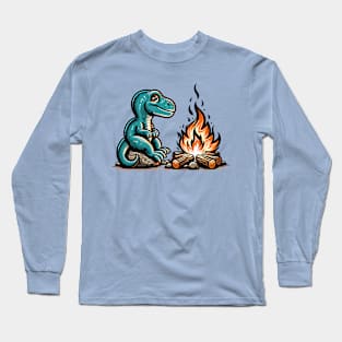 Dino with campfire Long Sleeve T-Shirt